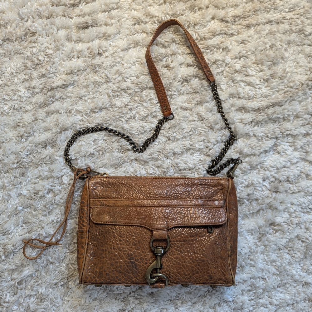 Rebecca Minkoff Cognac Gold Rubbed M.A.C. Crossbody Mac